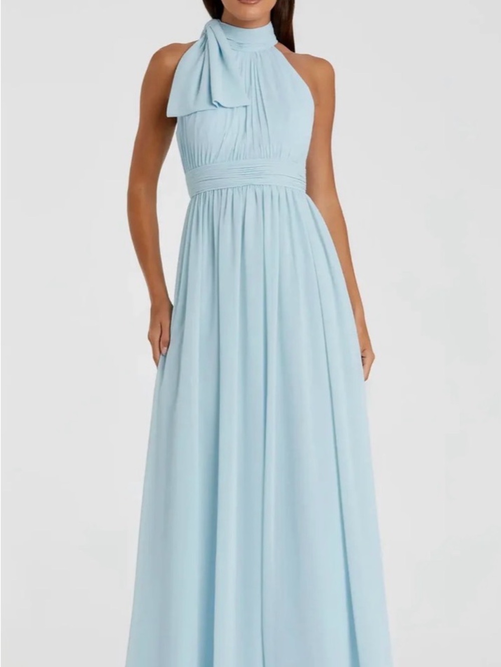 NWT Mac Duggal Powder Blue Halter Maxi Gown Mother of the Bride